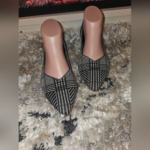 ROTHY'S 'The Point' Cutest Ever Black Plaid Flats Slipons Size 9 EXCELLENT!